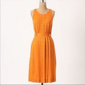 Postmark Orange Silk Tennis Print Midi Dress NWT